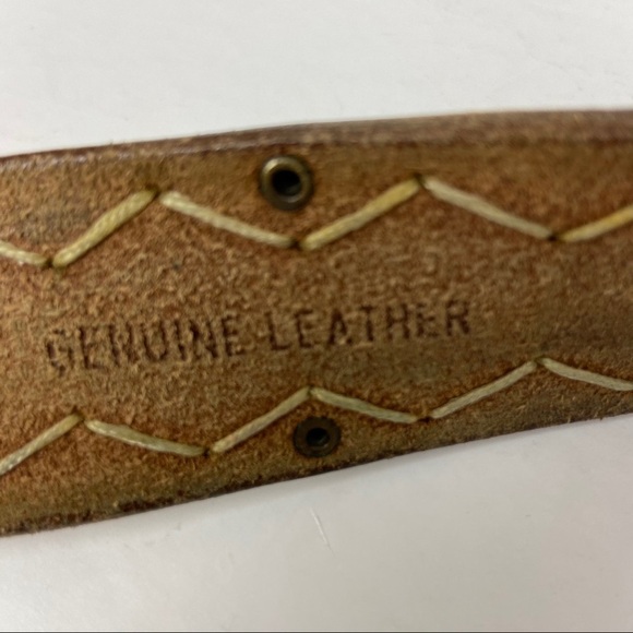 Embossed LEATHER Belt | leather covered Buckle - Picture 8 of 9